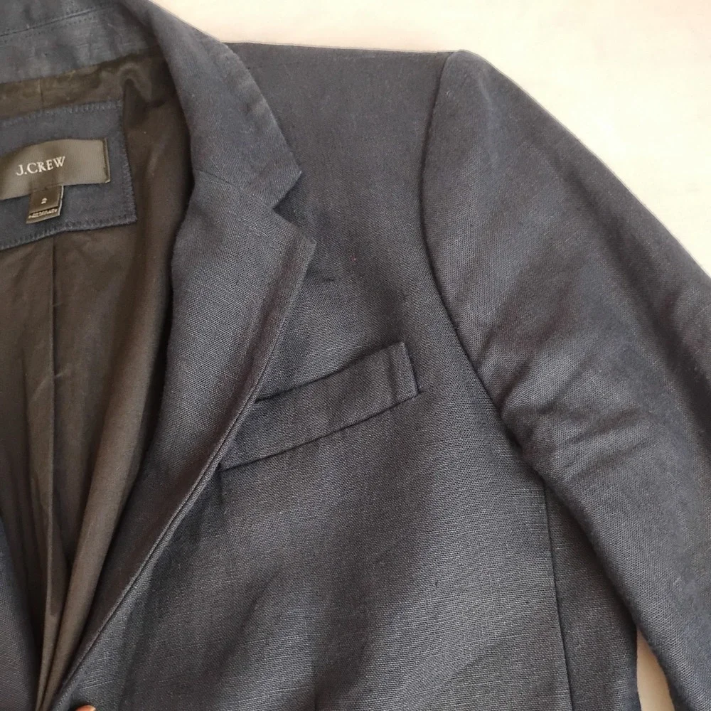 J Crew Blazer  2 Womens  Regent‎ 100 Linen Capsule Office Preppy Work Corp